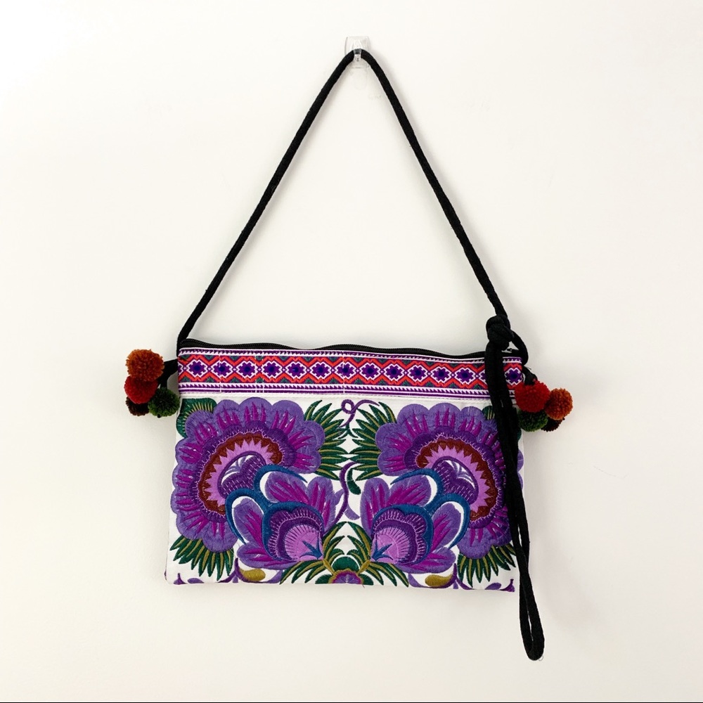 Hand-Made Thai Embroidered Clutch Wristlet